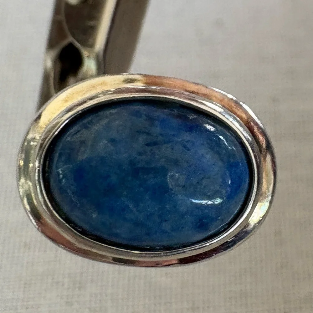 Sterling Silver & Denim Lapis Cabochon Ring - Picture 7 of 12